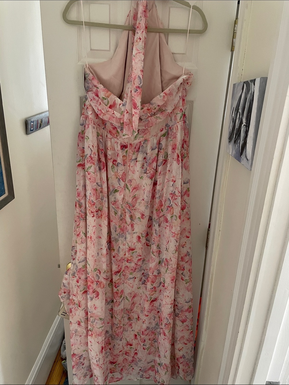 Birdy Grey Pink Floral Halter Maxi Dress - Picture 3 of 3